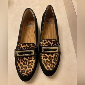 Sofft Leopard and patent leather loafers